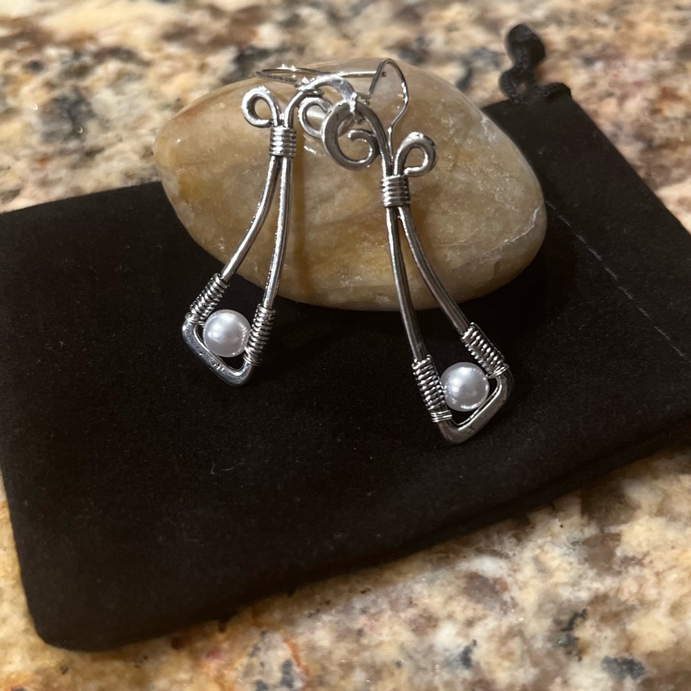 Boho Vintage Style Faux Pearl Drop Earrings